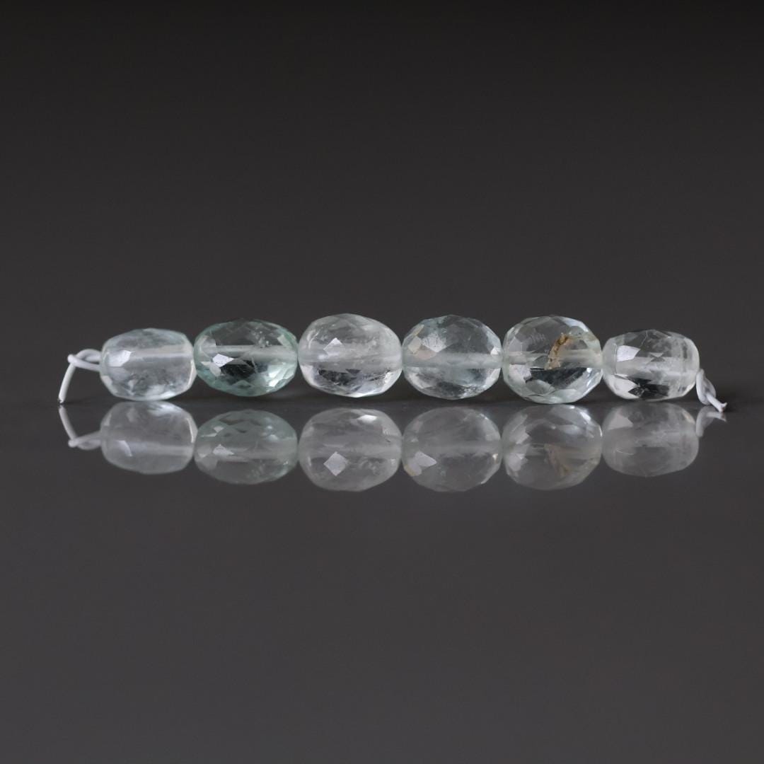 Natural Aquamarine Oval Faceted Beads 5mm Nuggets Stone Chunk Gemstone Bead Jewelry Making Craft Gift Beads March Birthstone