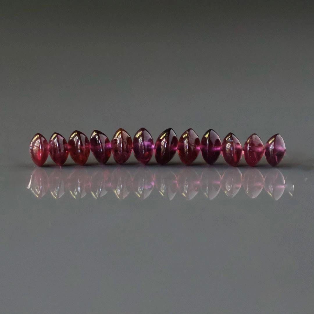5mm Berry Pink Rhodolite Garnet Beads - Smooth Rondelle Natural Gemstone 12 Pcs