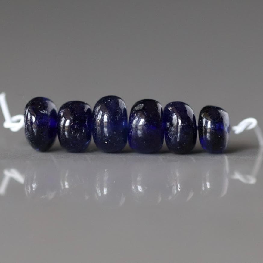 5mm NaturalBlue Sapphire Beads Smooth Rondelle 6 PCs Genuine Gemstone Beads Jewelry Making Gift September Birthstone