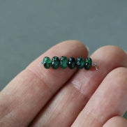 5mm Brazilian Emerald Beads Smooth Rondelle 6 PCs Raw Natural Emerald Genuine Gemstone Beads for DIY Jewelry Making Craft Gift