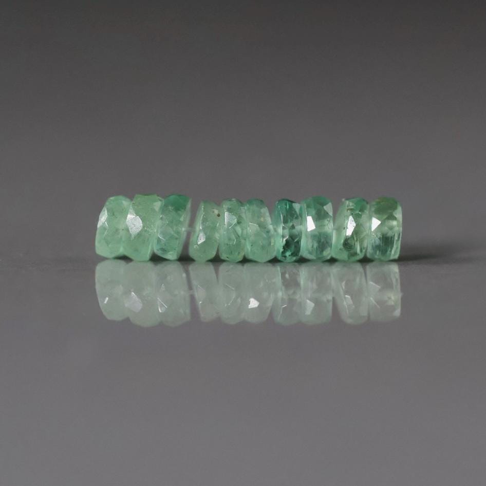 5mm AAA Green Kyanite Faceted Rondelle Beads 10 PCs Gemstone Beads Beading Crafter Gift DIY Jewelry Making
