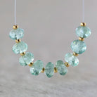 6mm Green Sapphire Beads - Faceted Rondelle Natural Gemstone 6 Pcs