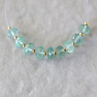 6mm Green Sapphire Beads - Faceted Rondelle Natural Gemstone 6 Pcs