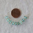 6mm Green Sapphire Beads - Faceted Rondelle Natural Gemstone 6 Pcs