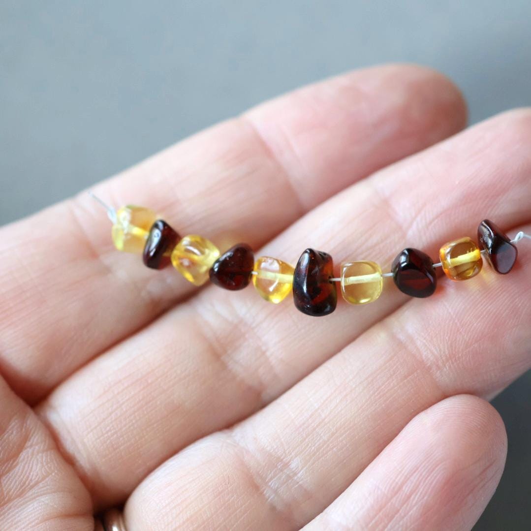 5mm Baltic Amber Beads Cube Honey Amber Beads Cognac Amber Nuggets Genuine Beads 10 PCs
