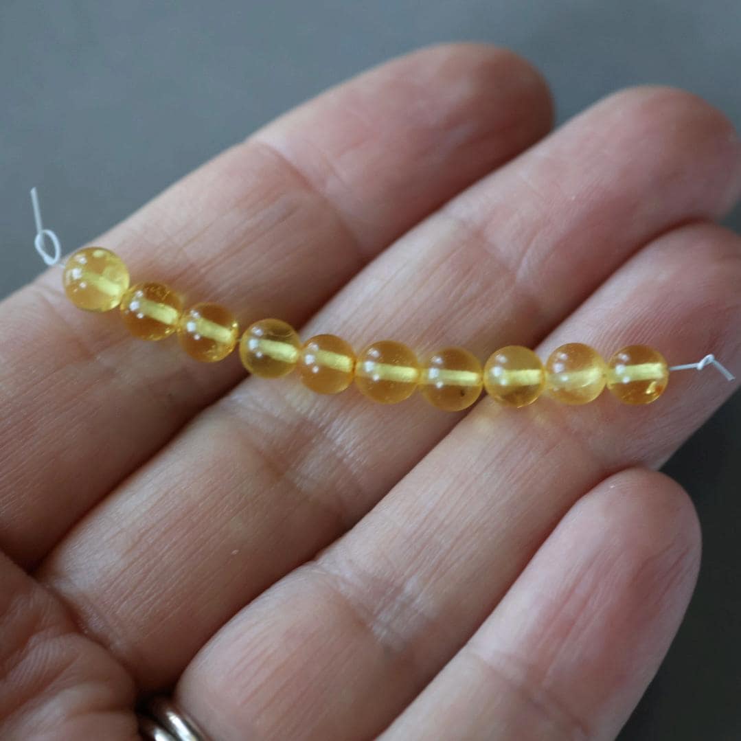 5mm Baltic Amber Beads Honey Amber Beads 10 PCs Amber Golden Genuine Beads