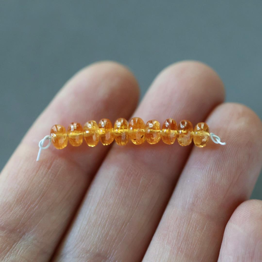 5mm AAA Mandarine Spessartite Garnet Rondelle Beads Smooth Beads 10 Pcs Natural Spessartine Garnet Gemstone Beads Beading Crafter Gift