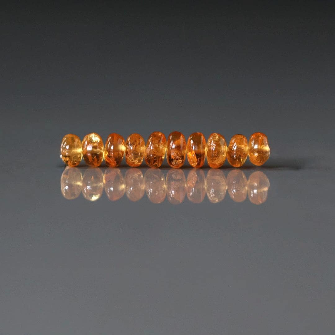 5mm AAA Mandarine Spessartite Garnet Rondelle Beads Smooth Beads 10 Pcs Natural Spessartine Garnet Gemstone Beads Beading Crafter Gift
