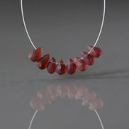 5mm Matte Mozambique Garnet Briolette Beads Smooth 8 Pcs Natural Gemstone DIY Jewelry Making Earrings Necklace January Birthstone