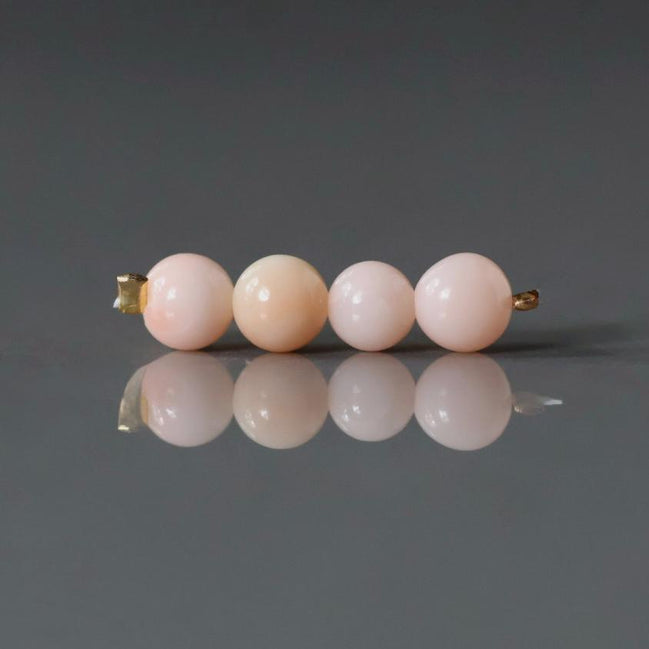 5mm Natural Angel Skin Italian Coral Beads Smooth 4 PCs Genuine Coral Beads Gemstone Beads for DIY Jewelry Making Earrings Pendant