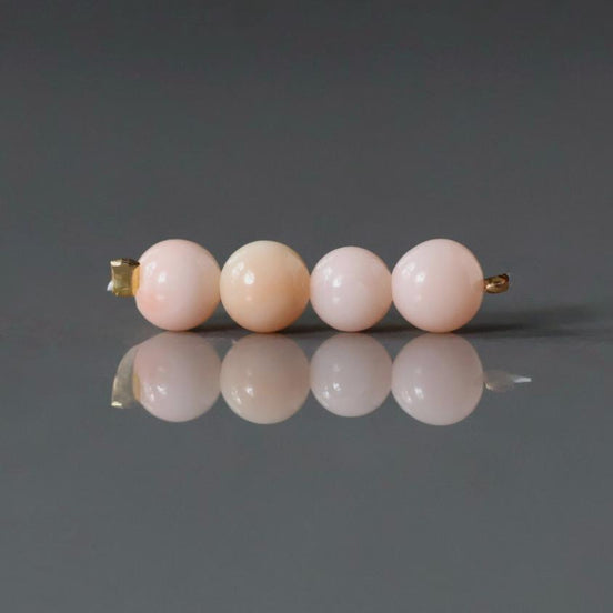 5mm Natural Angel Skin Italian Coral Beads Smooth 4 PCs Genuine Coral Beads Gemstone Beads for DIY Jewelry Making Earrings Pendant