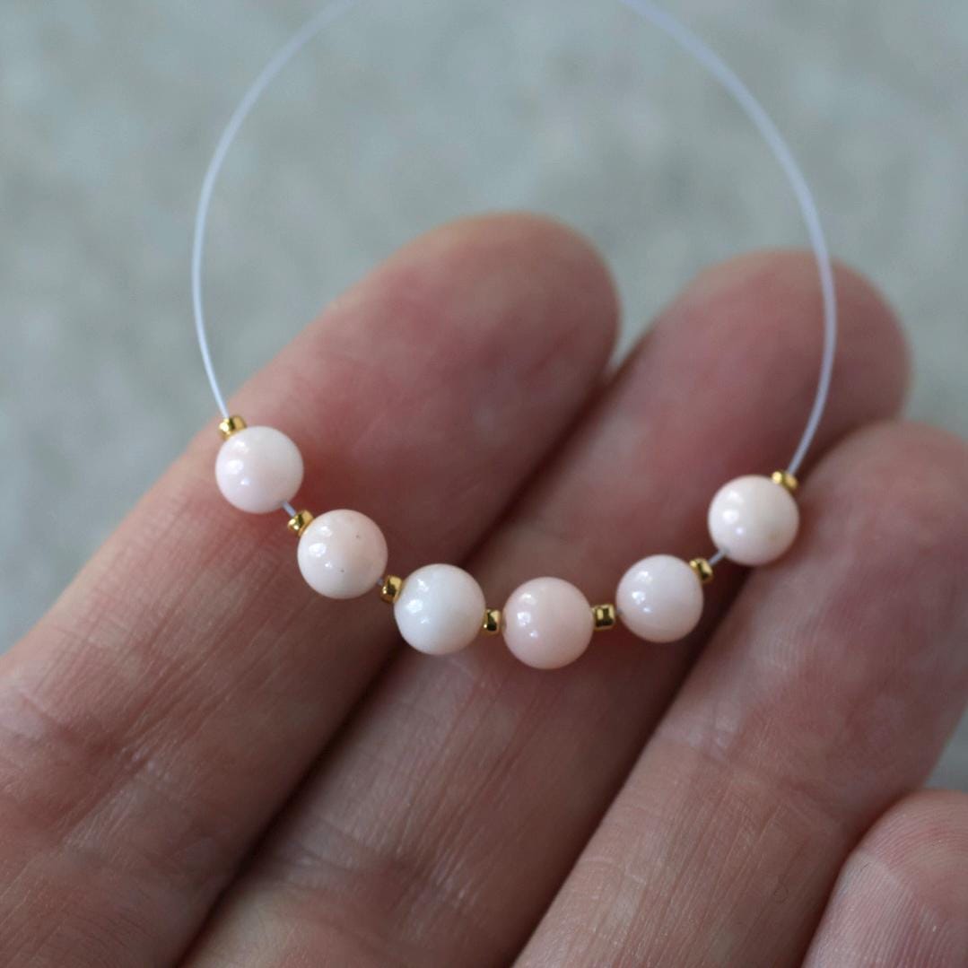 5mm Natural Angel Skin Italian Coral Beads Smooth 6 PCs Genuine Pink Coral Gemstone Beads for DIY Jewelry Making