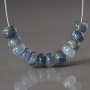 5mm Natural Blue Sapphire Beads Smooth Rondelle 12 PCs Genuine Gemstone Beads Jewelry Making Gift September Birthstone