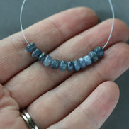 5mm Natural Blue Sapphire Beads Smooth Rondelle 12 PCs Genuine Gemstone Beads Jewelry Making Gift September Birthstone