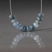 5mm Natural Blue Sapphire Beads Smooth Rondelle 12 PCs Genuine Gemstone Beads Jewelry Making Gift September Birthstone