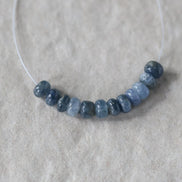 5mm Natural Blue Sapphire Beads Smooth Rondelle 12 PCs Genuine Gemstone Beads Jewelry Making Gift September Birthstone