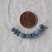 5mm Natural Blue Sapphire Beads Smooth Rondelle 12 PCs Genuine Gemstone Beads Jewelry Making Gift September Birthstone