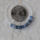 5mm Natural Blue Sapphire Beads Smooth Rondelle 12 PCs Genuine Gemstone Beads Jewelry Making Gift September Birthstone