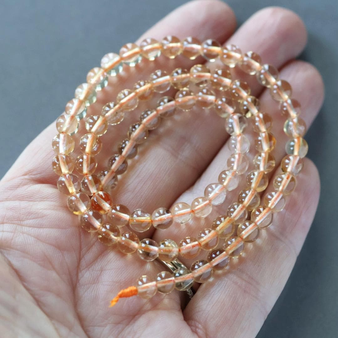5mm Natural AAA Citrine Smooth Beads 15" Genuine Gemstone Beads Jewelry Making Beading Craft Gift Beads November Birthstone