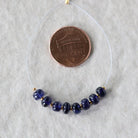 5mm Natural Dark Blue Sapphire Beads Smooth Rondelle 8 PCs Genuine Gemstone for DIY Jewelry Making Supplies