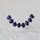 5mm Natural Dark Blue Sapphire Beads Smooth Rondelle 8 PCs Genuine Gemstone for DIY Jewelry Making Supplies