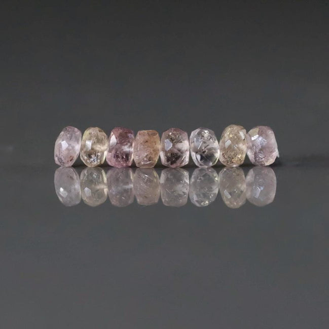 5mm Natural Imperial Topaz Rondelle Beads Faceted Pink Topaz Yellow 8 Pcs Natural Gemstone Beads for Jewelry Making Earrings Pendants