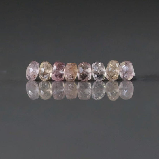 5mm Natural Imperial Topaz Rondelle Beads Faceted Pink Topaz Yellow 8 Pcs Natural Gemstone Beads for Jewelry Making Earrings Pendants