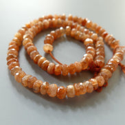 5mm Natural Sunstone Beads Hand Faceted Beads Rondelle 6