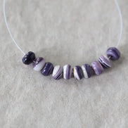 5mm Natural Wampum Quahog Shell Rondelle Beads Smooth Natural Purple Shell Accent for DIY Jewelry Making