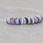 5mm Natural Wampum Quahog Shell Rondelle Beads Smooth Natural Purple Shell Accent for DIY Jewelry Making
