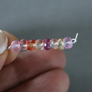 5mm Padparadscha Sapphire Beads Pastel Pink Peach Rondelle 8 PCs Faceted Genuine Gemstone Beads Jewelry Making Gift September Birthstone