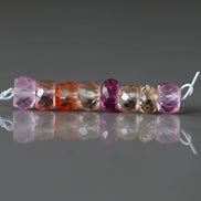 5mm Padparadscha Sapphire Beads Pastel Pink Peach Rondelle 8 PCs Faceted Genuine Gemstone Beads Jewelry Making Gift September Birthstone
