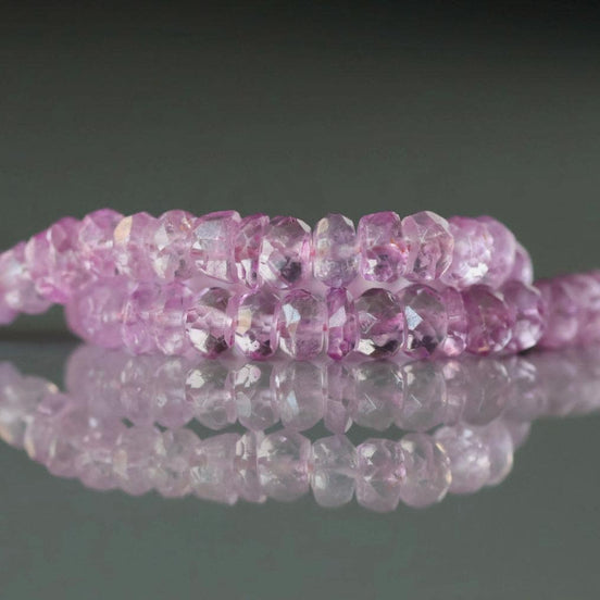 5mm Pink Topaz Beads – Faceted Rondelle Natural Gemstone 6" Strand