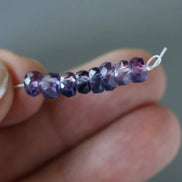 5mm Purple Sapphire Beads Rondelle 8 PCs Faceted Genuine Gemstone Beads Jewelry Making Gift September Birthstone