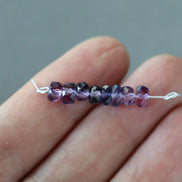 5mm Purple Sapphire Beads Rondelle 8 PCs Faceted Genuine Gemstone Beads Jewelry Making Gift September Birthstone