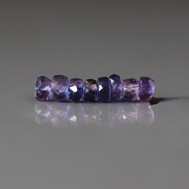 5mm Purple Sapphire Beads Rondelle 8 PCs Faceted Genuine Gemstone Beads Jewelry Making Gift September Birthstone