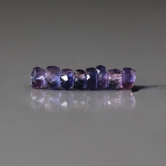 5mm Purple Sapphire Beads Rondelle 8 PCs Faceted Genuine Gemstone Beads Jewelry Making Gift September Birthstone