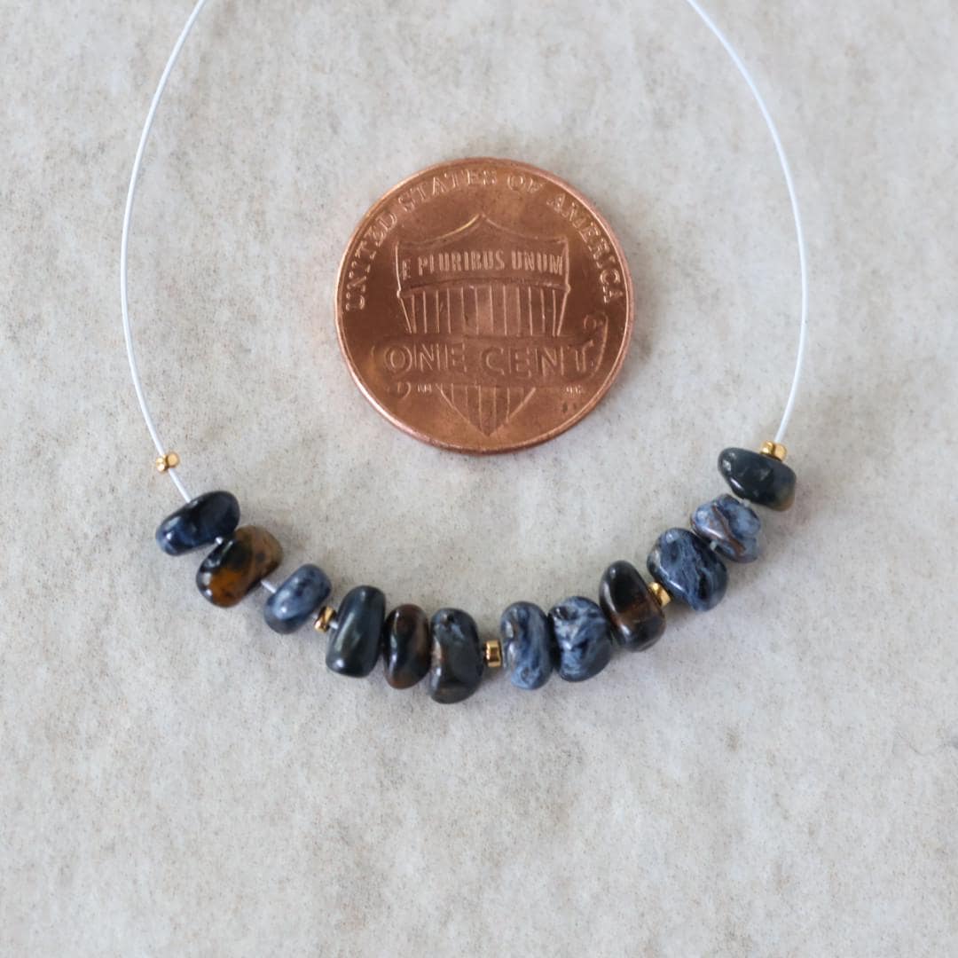 5mm Rare Namibian Blue Pietersite Nugget Beads Smooth Natural Gemstone for DIY Jewelry Making Supplies