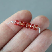 5mm Red Padparadscha Sapphire Beads Rondelle 6 PCs Faceted Genuine Gemstone Beads Jewelry Making Gift September Birthstone