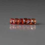 5mm Red Padparadscha Sapphire Beads Rondelle 6 PCs Faceted Genuine Gemstone Beads Jewelry Making Gift September Birthstone