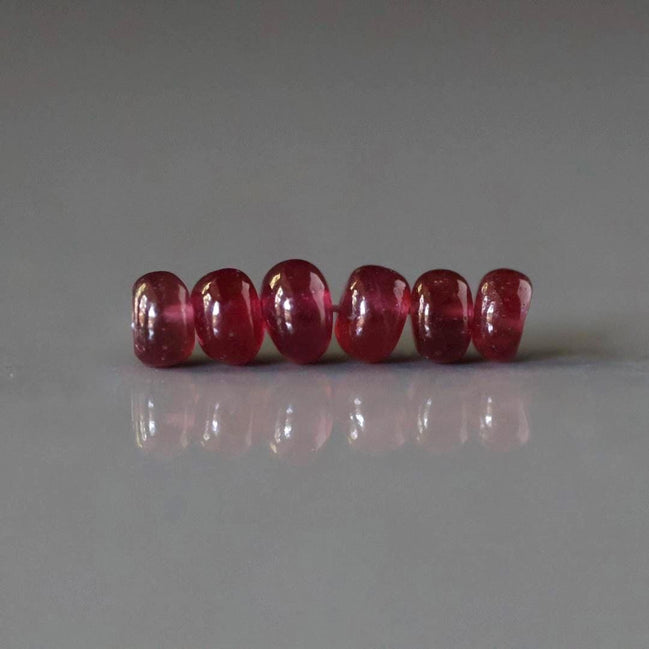 5mm AAA Ruby Rondelle Beads Smooth Natural Ruby Gemstone Beads Gift July Birthstone DIY Jewelry Making Earrings, Necklace Bracelet