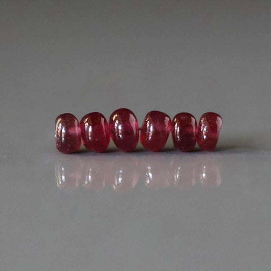 5mm AAA Ruby Rondelle Beads Smooth Natural Ruby Gemstone Beads Gift July Birthstone DIY Jewelry Making Earrings, Necklace Bracelet