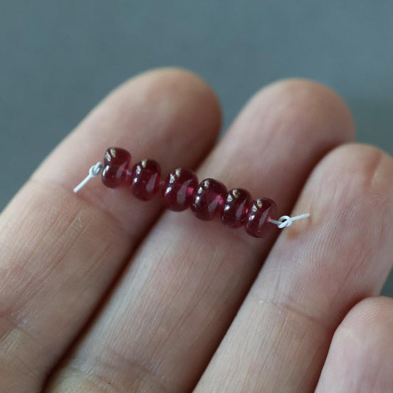 5mm AAA Ruby Rondelle Beads Smooth Natural Ruby Gemstone Beads Gift July Birthstone DIY Jewelry Making Earrings, Necklace Bracelet