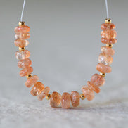 5mm Sunstone Rondelle Beads Smooth Genuine Gemstone Beads for DIY Jewelry Making Earrings Necklace Pendant
