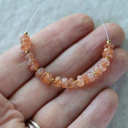 5mm Sunstone Rondelle Beads Smooth Genuine Gemstone Beads for DIY Jewelry Making Earrings Necklace Pendant