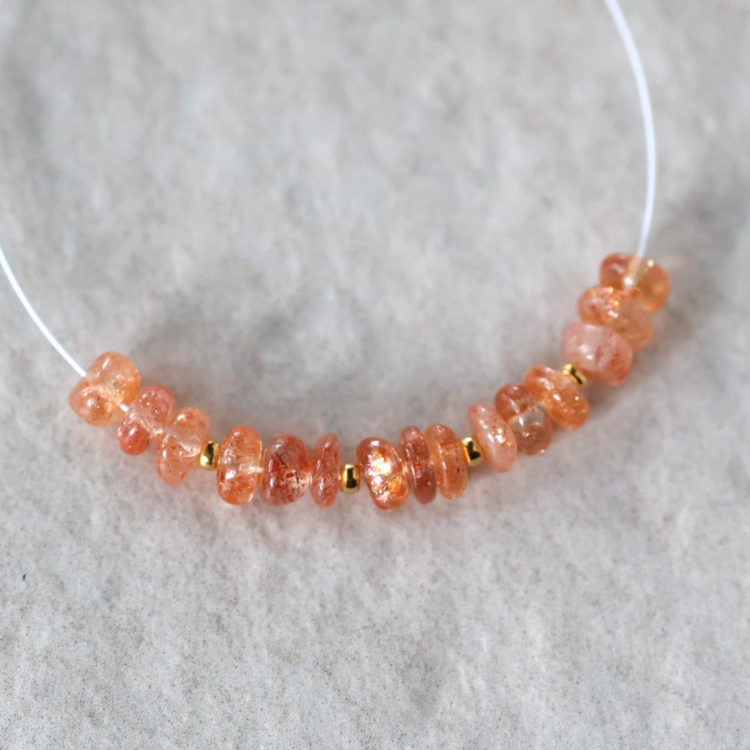 5mm Sunstone Rondelle Beads Smooth Genuine Gemstone Beads for DIY Jewelry Making Earrings Necklace Pendant