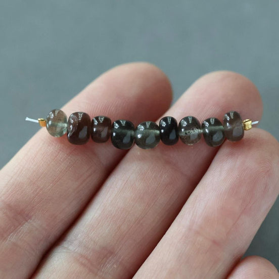 5mm Tanzanian Scapolite Rondelle Beads Smooth 8 Pcs Natural Gemstone Beads Quartz Jewelry Making DIY Necklace