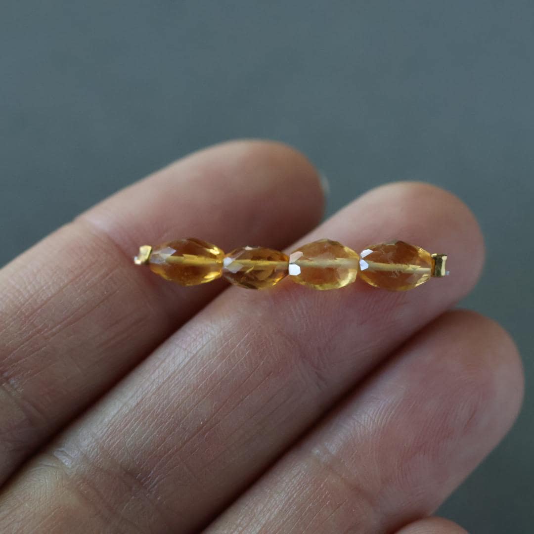 AAA Citrine Oval Faceted Beads 5x7mm 4 Pcs Gemstone Beads for Silk Knotting Jewelry Making DIY Necklace Earrings November birthstone