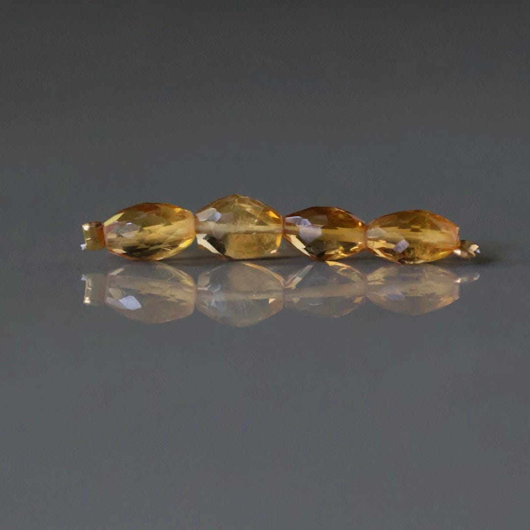 AAA Citrine Oval Faceted Beads 5x7mm 4 Pcs Gemstone Beads for Silk Knotting Jewelry Making DIY Necklace Earrings November birthstone