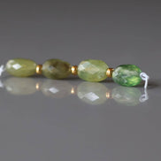 Green Sapphire Bead Oval Faceted 5x7mm Nugget Stone Chunk Gemstone Bead for Jewelry Making Beading Craft Gift Bead
